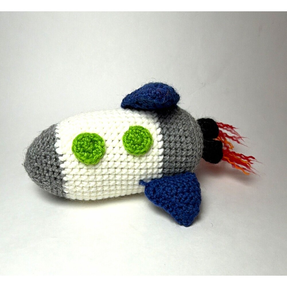 Handmade Crochet Rocket Stuffed Plush Toy